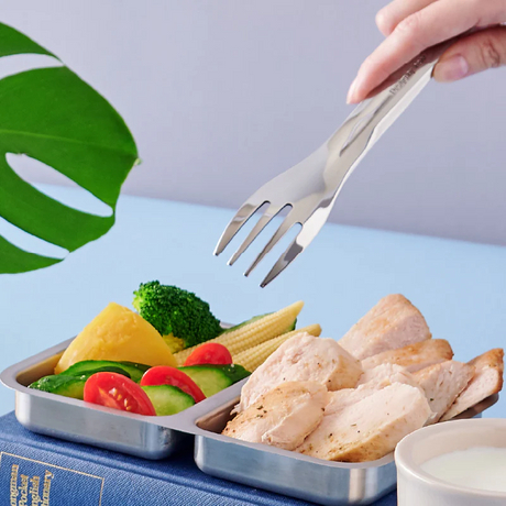 Tragbares Besteckset mit Doppelbox